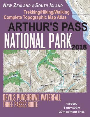 bokomslag Arthur's Pass National Park Trekking/Hiking/Walking Topographic Map Atlas Devils Punchbowl Waterfall Three Passes Route New Zealand South Island 1