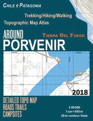 Around Porvenir Detailed Topo Map Chile Patagonia Tierra Del Fuego Trekking/Hiking/Walking Topographic Map Atlas Roads Trails Campsites 1 1