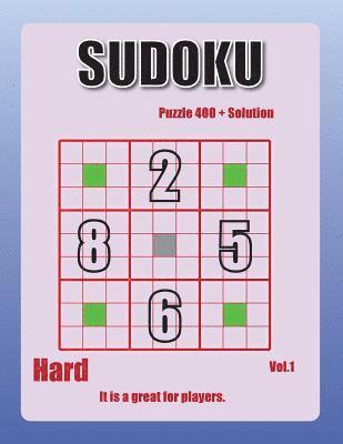 Sudoku-hard Vol.01: 108 pages over 400 challenging puzzels hard sudoku book 1