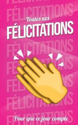 Toutes nos FELICITATIONS - Rose - Carte livre d'or: Taille M (12,7x20cm) 1