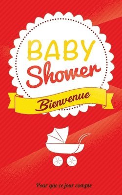 Babyshower: Carte mini livre d'or (12,7x20cm) 'Pour que ce jour compte' - Rouge 1