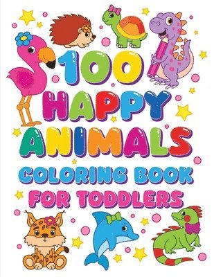 100 Happy Animals Coloring Book for Toddlers 1