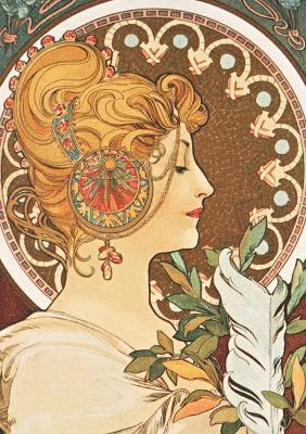 bokomslag Carnet Blanc, Affiche Mucha, La Plume