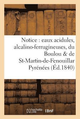 bokomslag Notice: Eaux Acidules, Alcalino-Ferrugineuses, Du Boulou Et de St-Martin-De-Fenouillar Pyrénées