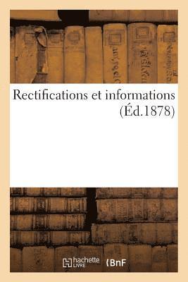 bokomslag Rectifications Et Informations .