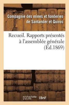 bokomslag Recueil. Rapports Presentes A l'Assemblee Generale