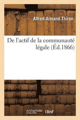 bokomslag de l'Actif de la Communaute Legale