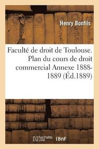 bokomslag Facult de Droit de Toulouse. Plan Du Cours de Droit Commercial Annexe. 1888-1889