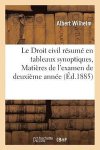 bokomslag Le Droit Civil Rsum En Tableaux Synoptiques, Matires de l'Examen de Deuxime Anne