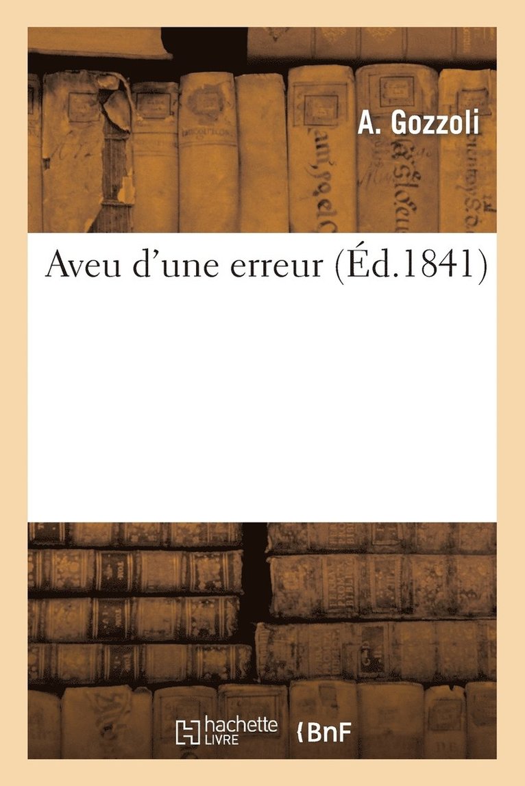 Aveu d'Une Erreur 1