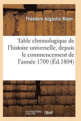 bokomslag Table Chronologique de l'Histoire Universelle, de l'Annee 1700, Paix Generale de l'Annee 1802