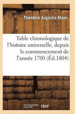 Table Chronologique de l'Histoire Universelle, de l'Année 1700, Paix Générale de l'Année 1802