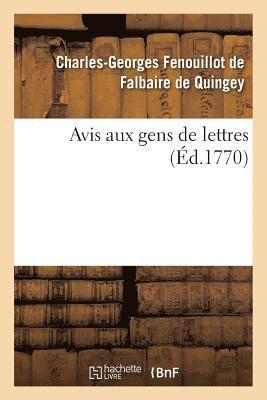 Avis Aux Gens de Lettres 1