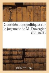 bokomslag Considerations Politiques Sur Le Jugement de M. Duvergier