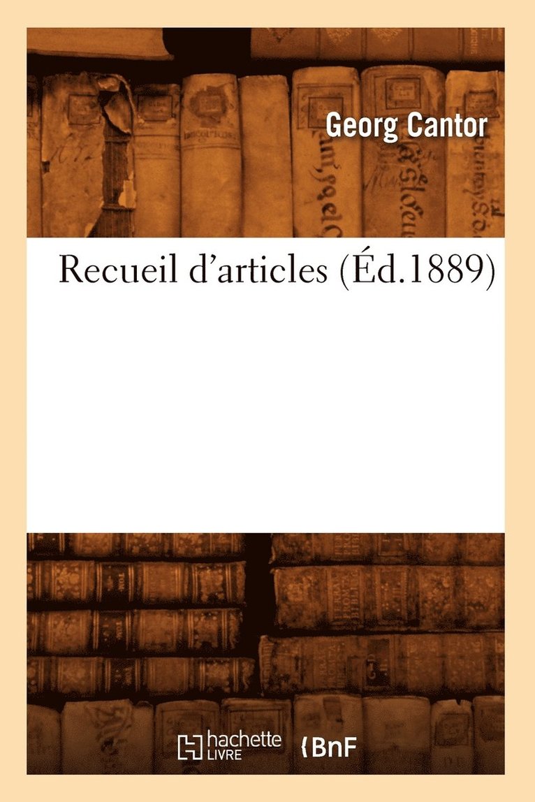 Recueil d'Articles (d.1889) 1