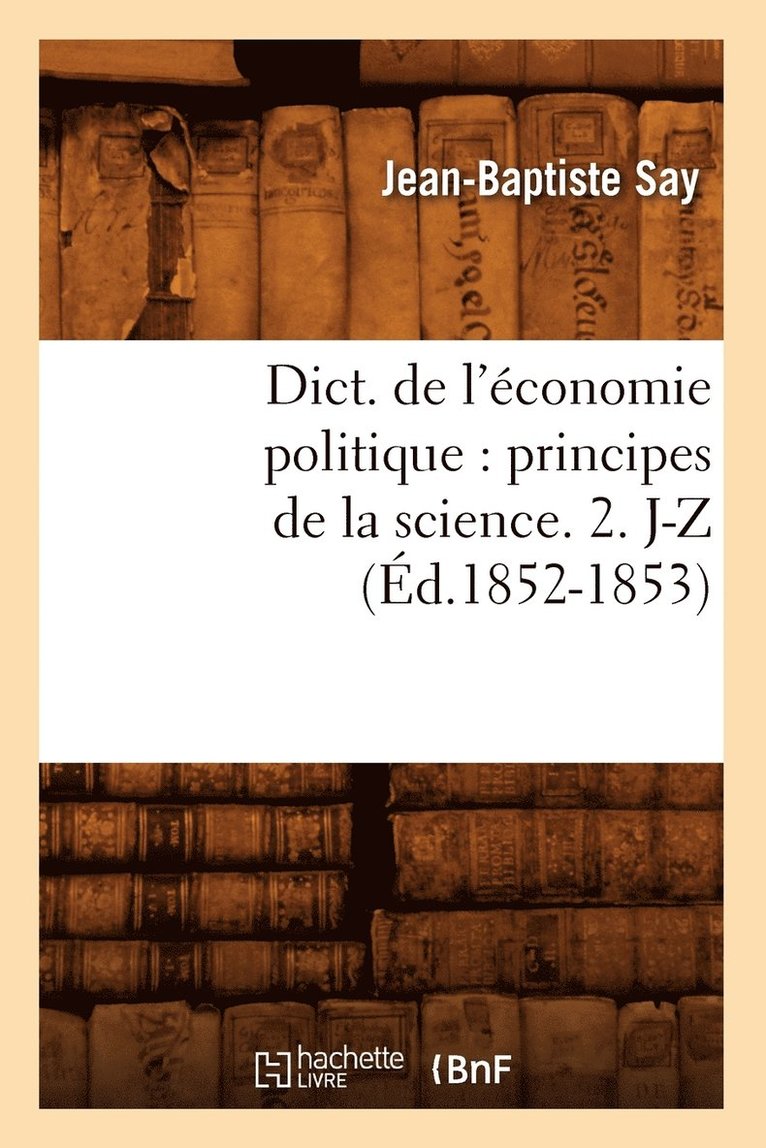 Dict. de l'economie politique 1