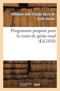 bokomslag Programme Propos Pour Le Cours de Gnie Rural