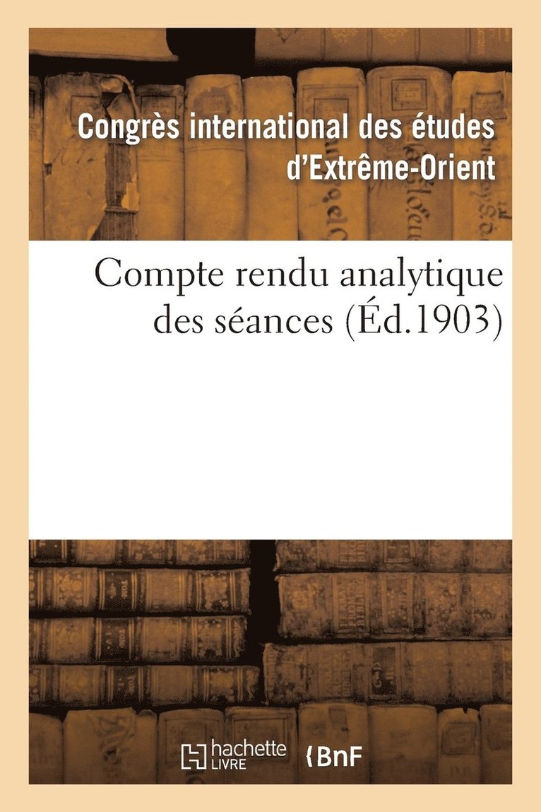 Compte Rendu Analytique Des Seances 1