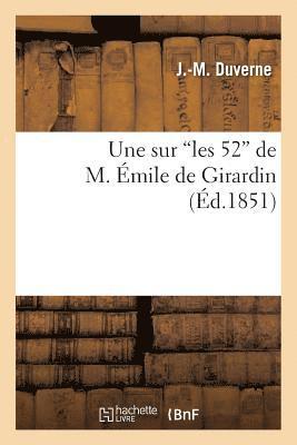 bokomslag Une Sur 'Les 52' de M. mile de Girardin