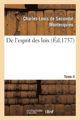 bokomslag de l'Esprit Des Loix