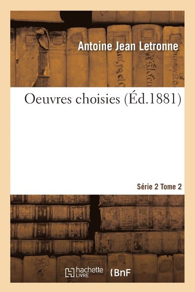 bokomslag Oeuvres Choisies Série 2 Tome 2