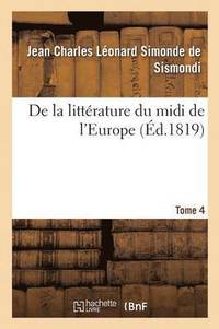 bokomslag de la Littérature Du MIDI de l'Europe Tome 4