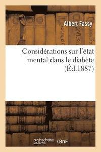 bokomslag Considérations Sur l'État Mental Dans Le Diabète
