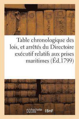 Table Chronologique Des Lois, Et Arretes Du Directoire Executif Relatifs Aux Prises Maritimes 1