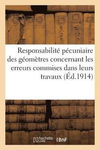 bokomslag Etude Relative A La Responsabilite Pecuniaire Des Geometres