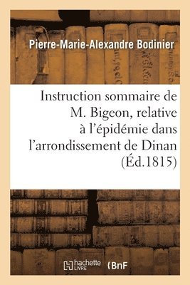 bokomslag Réflexions Sur l'Instruction Sommaire de M. Bigeon, Relative À l'Épidémie