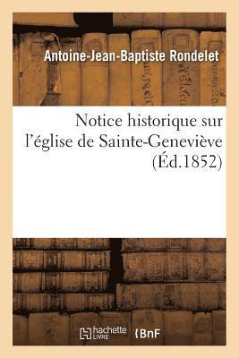 bokomslag Notice Historique Sur l'glise de Sainte-Genevive