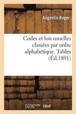 bokomslag Codes Et Lois Usuelles Classes Par Ordre Alphabtique. Tables