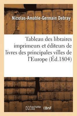 bokomslag Tableau Des Libraires Imprimeurs Et diteurs de Livres Des Principales Villes de l'Europe