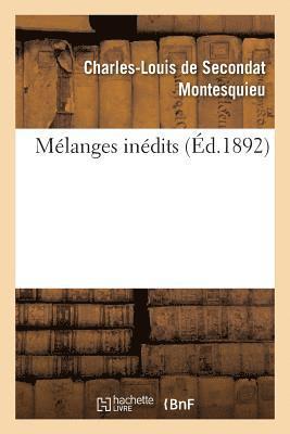 Montesquieu, MONTESQUIEU-C-L - Mélanges Inédits, Häftad