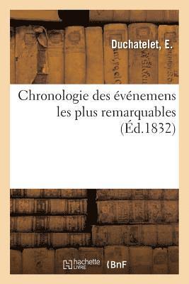 bokomslag Chronologie Des Evenemens Les Plus Remarquables