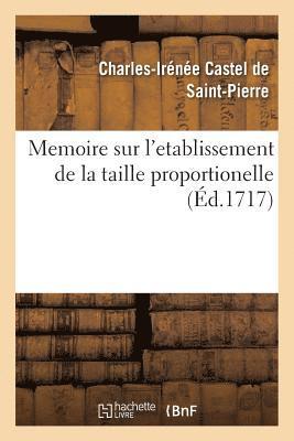 bokomslag Memoire Sur l'Etablissement de la Taille Proportionelle