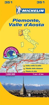 bokomslag Piemonte Valle d'Aosta Michelin 351 delkarta Italien : 1:200000