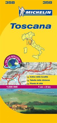 bokomslag Toscana Michelin 358 delkarta Italien : 1:200000