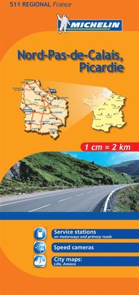 bokomslag Nord Pas de Calais Picardie Michelin 511 delkarta Frankrike : 1:200000
