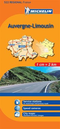 bokomslag Auvergne Limousin Michelin 522 delkarta Frankrike : 1:200000