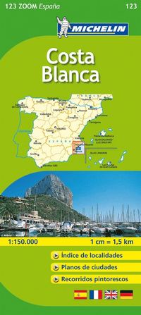 bokomslag Costa Blanca Michelin 123 delkarta Spanien : 1:130000