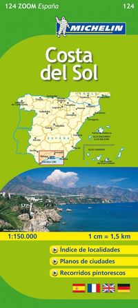 bokomslag Costa del Sol Michelin 124 delkarta Spanien : 1:200000