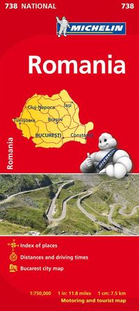 bokomslag Rumänien Michelin 738 karta : 1:750000