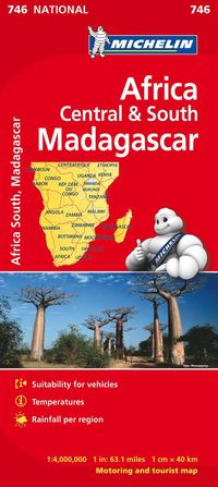 bokomslag Africa Cental &; South, Madagascar - Michelin National Map 746