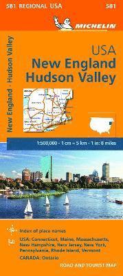 bokomslag New England, Hudson Valley - Michelin Regional Map 581