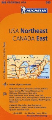 bokomslag Northeastern USA, Eastern Canada - Michelin Regional Map 583