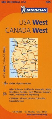 bokomslag Western USA, Western Canada - Michelin Regional Map 585