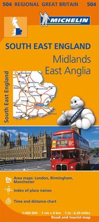 bokomslag Sydöstra England  Michelin 504 - 1:400000 : South East, Midlands, East Anglia 
