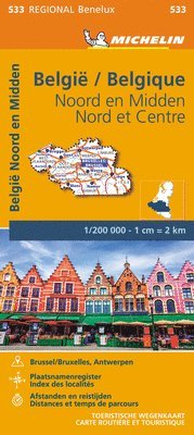 bokomslag Belgium North & Central - Michelin Regional Map 533