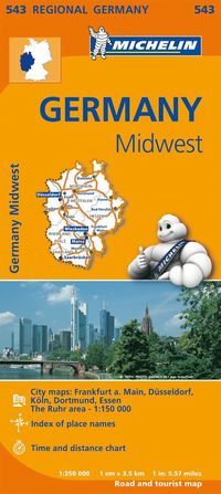 bokomslag Nordrhein Westfalen Hessen Michelin 543 delkarta : 1:350000